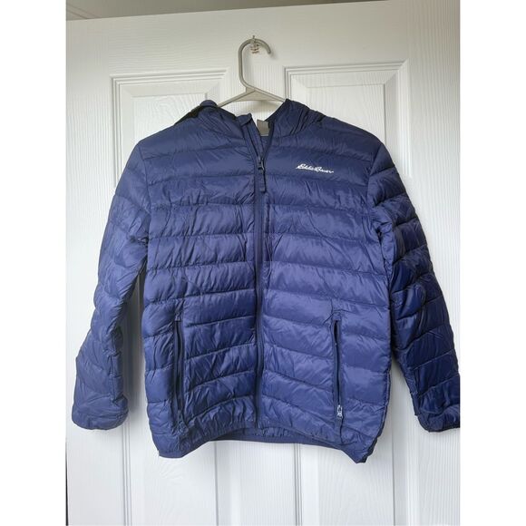 Eddie Bauer Kids Medium Down Filled Insulated Navy Winter Coat Puffer - Picture 1 of 4